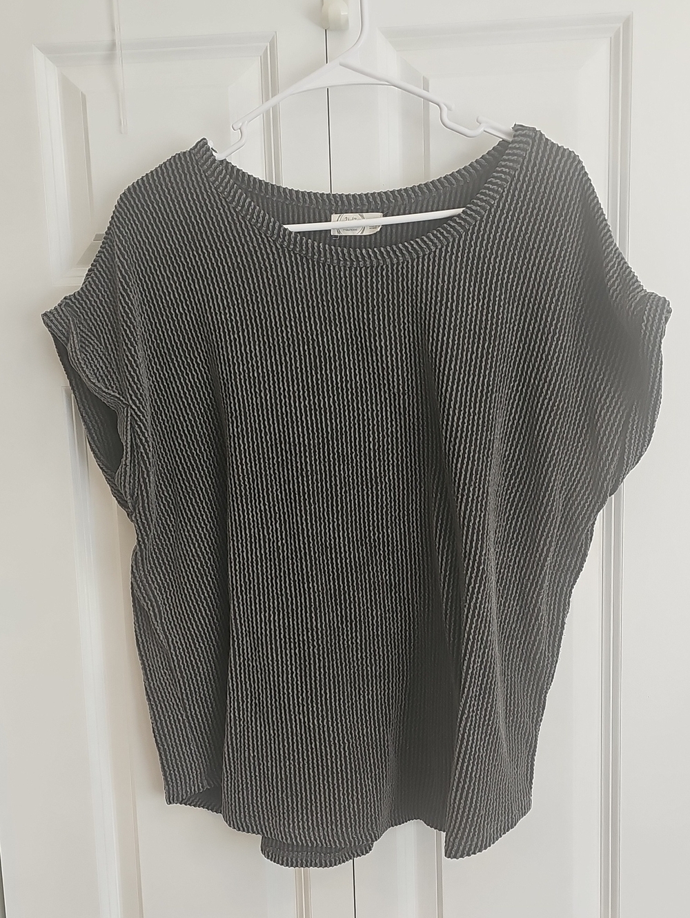 Maurices Black Ribbed Pleated Top